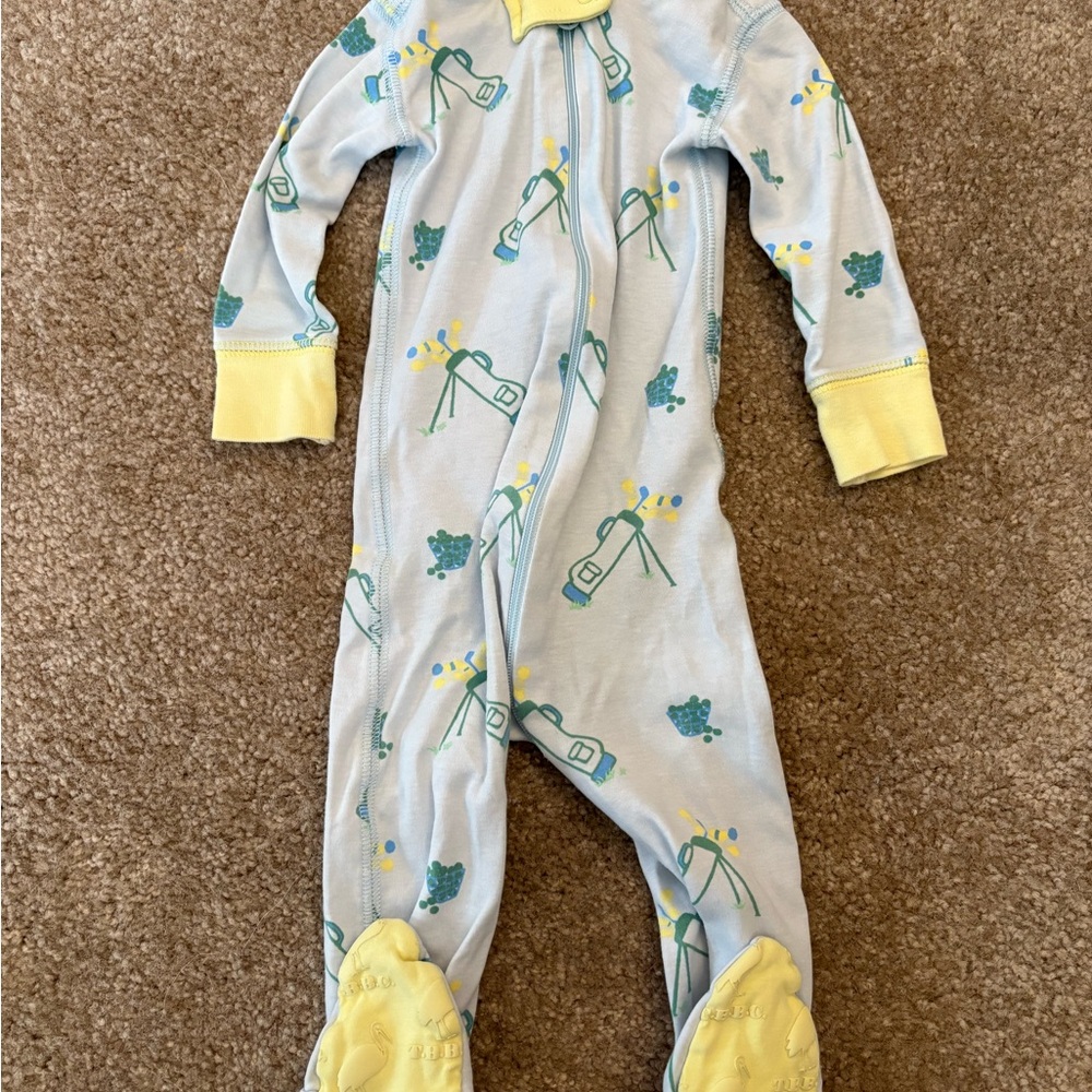 The Beaufort Bonnet Company Yellow and Blue Footies Cozy One Piece